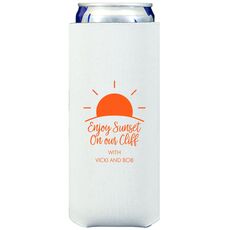 Enjoy Sunset on our Cliff Collapsible Slim Koozies