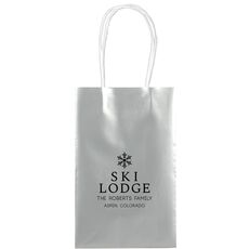 Snowflake Ski Lodge Medium Twisted Handled Bags