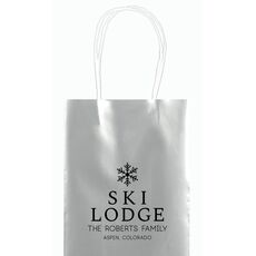 Snowflake Ski Lodge Mini Twisted Handled Bags