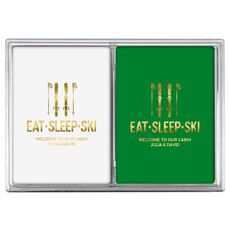 Eat Sleep Ski Double Deck Playing Cards