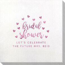 Confetti Hearts Bridal Shower Bamboo Luxe Napkins