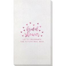 Confetti Hearts Bridal Shower Bamboo Luxe Guest Towels