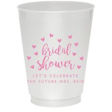 Confetti Hearts Bridal Shower Colored Shatterproof Cups
