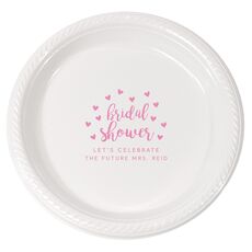 Confetti Hearts Bridal Shower Plastic Plates