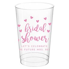 Confetti Hearts Bridal Shower Clear Plastic Cups