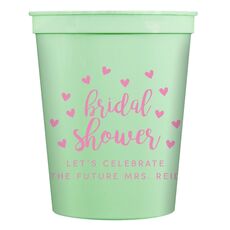 Confetti Hearts Bridal Shower Stadium Cups