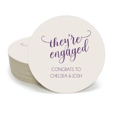 They're Engaged Round Coasters