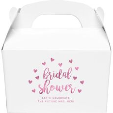 Confetti Hearts Bridal Shower Gable Favor Boxes