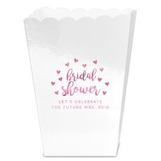 Confetti Hearts Bridal Shower Mini Popcorn Boxes