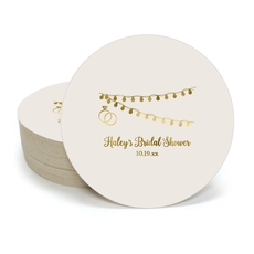 Wedding String Lights Round Coasters