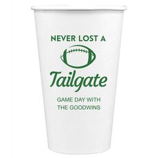 Never Lost A Tailgate Paper Coffee Cups