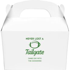 Never Lost A Tailgate Gable Favor Boxes
