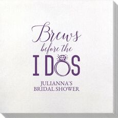Brews Before The I Dos with Rings Bamboo Luxe Napkins