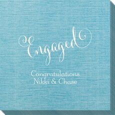 Romantic Engaged Bamboo Luxe Napkins