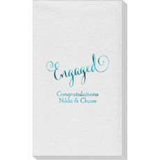 Romantic Engaged Linen Like Guest Towels