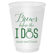 Brews Before The I Dos with Rings Shatterproof Cups
