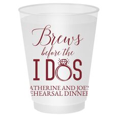 Brews Before The I Dos with Rings Shatterproof Cups