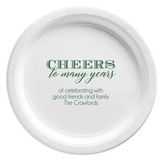 Cheers To Many Years Paper Plates