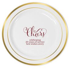 Curly Cheers Premium Banded Plastic Plates