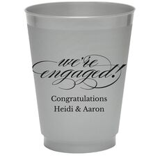 Script We're Engaged Colored Shatterproof Cups