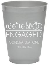 We're So Engaged Colored Shatterproof Cups