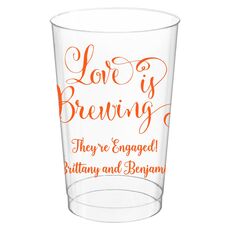 Love is Brewing Clear Plastic Cups