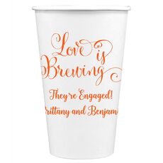 Love is Brewing Paper Coffee Cups