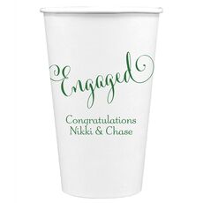 Romantic Engaged Paper Coffee Cups