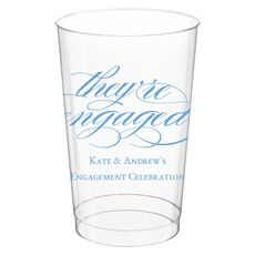 Script They're Engaged Clear Plastic Cups