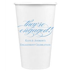 Script They're Engaged Paper Coffee Cups