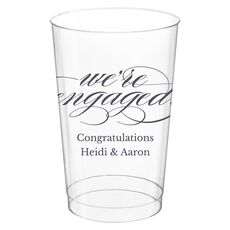 Script We're Engaged Clear Plastic Cups