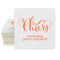 Curly Cheers Square Coasters
