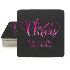 Curly Cheers Square Coasters