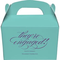 Script They're Engaged Gable Favor Boxes