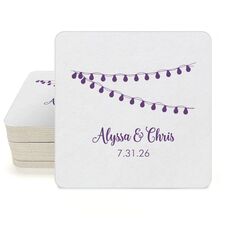 String Lights Square Coasters