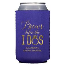 Brews Before The I Dos with Rings Collapsible Koozies