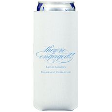 Script They're Engaged Collapsible Slim Koozies