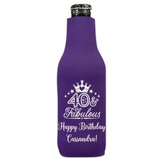 40 & Fabulous Crown Bottle Koozie