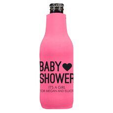 Baby Shower with Heart Bottle Koozie