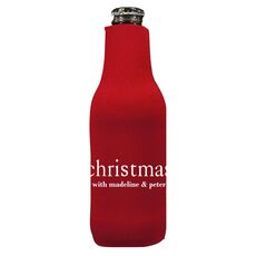 Big Word Christmas Bottle Koozie