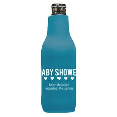 Baby Shower with Hearts Bottle Koozie