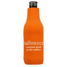 Big Word Halloween Bottle Koozie