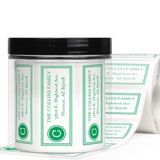 Circle Initial Rectangle Address Labels in a Jar