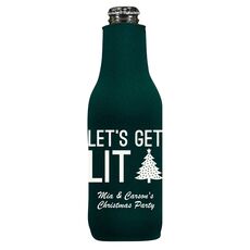 Let's Get Lit Christmas Tree Bottle Koozie
