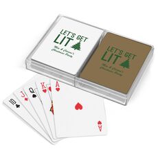 Let's Get Lit Christmas Tree Double Deck Playing Cards