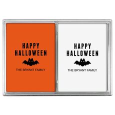 Happy Halloween Bat Double Deck Playing Cards