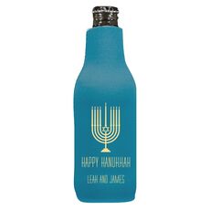 Happy Hanukkah Menorah Bottle Huggers
