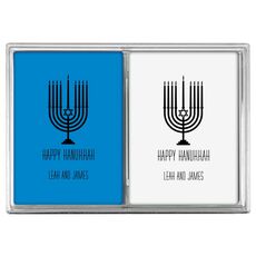 Happy Hanukkah Menorah Double Deck Playing Cards