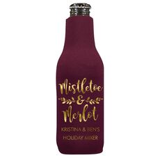 Mistletoe and Merlot Bottle Koozie