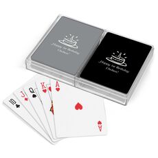 Modern Birthday Cake Double Deck Playing Cards
